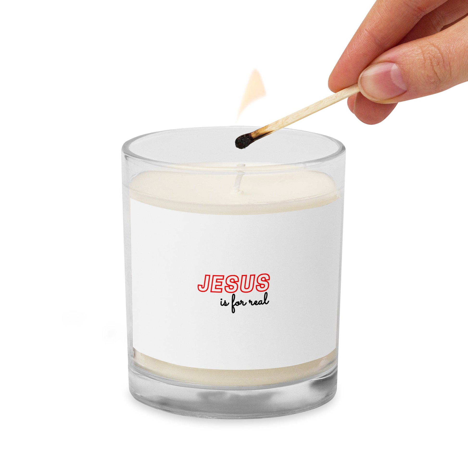 Glass jar soy wax candle - Jesus is for Real