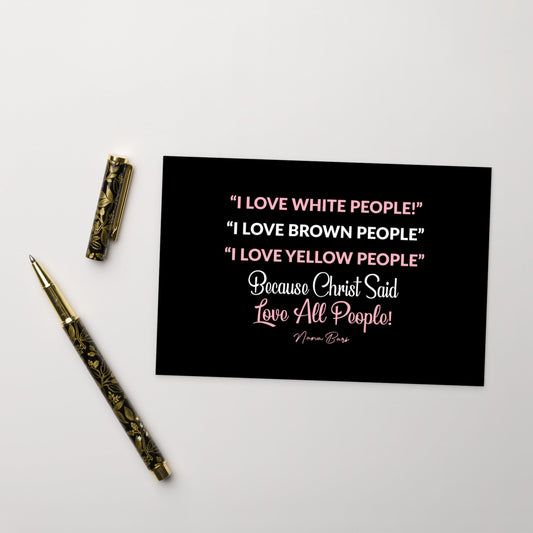 I Love All People Postcard