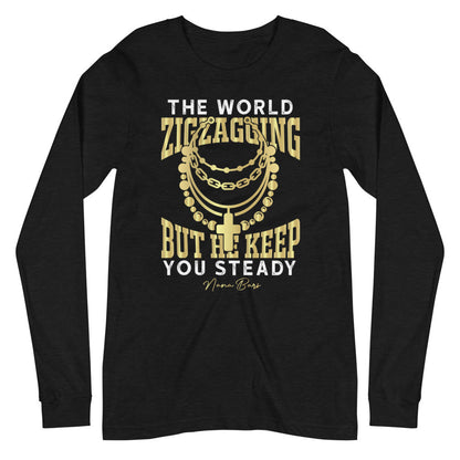 The World Zig Zag Going  Long Sleeve Tee