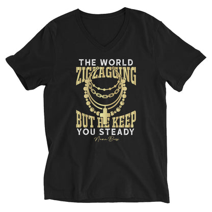 The World Zig Zag Going V-Neck T-Shirt