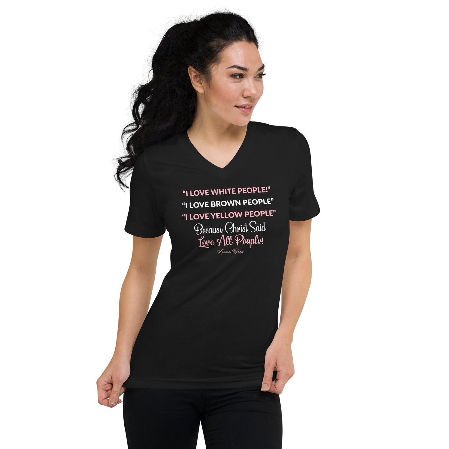 I Love All People V-Neck T-Shirt